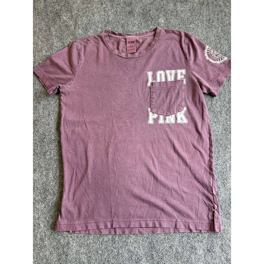 Victoria's Secret PINK Short Sleeve Pocket T-Shirt Faded Purple XS